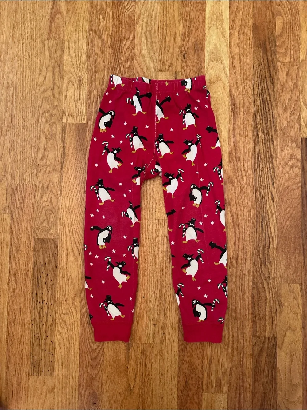 Hanna Andersson Size 110 5t Penguin Party Long John Pajama Set Red Holiday